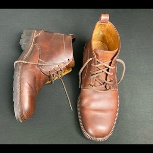 Cole Haan tobacco brown lace up leather ankle boot